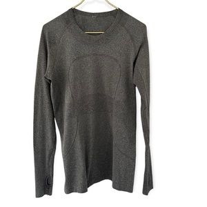 Lululemon • Swiftly Tech Long Sleeve CrewHeathered Black